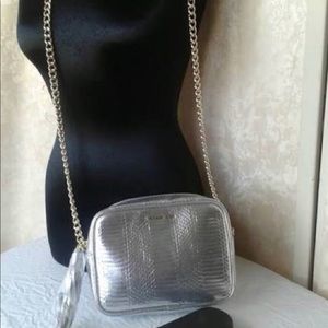 BNWT VS Silver Handbag w/Gold Chain Strap & Tassel